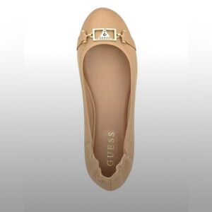 GUESS Beige Loafers with Gold Accent